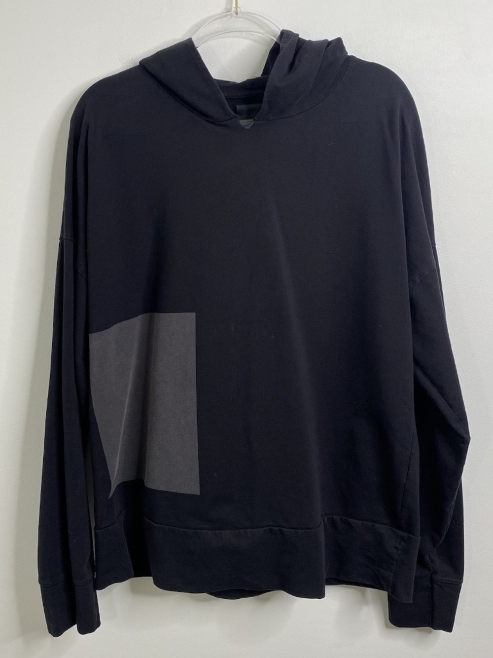 Thom Krom Pullover Hoodie Man's Sz M Black Gray Designer Avant Garde Minimalist